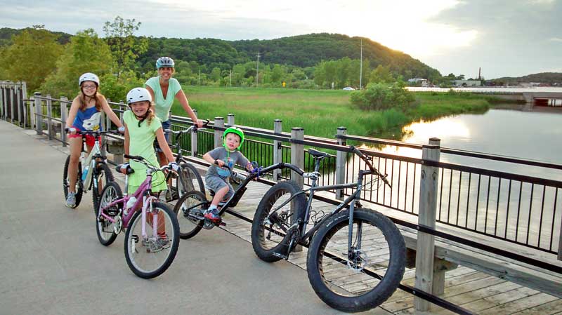 biking back sunset